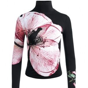 Alice +Olivia Delaina Turtleneck Top in Luna Floral  M